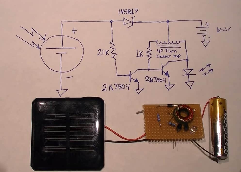 DIY-Solar-Light-Circuit-using-Joule-Thief-model