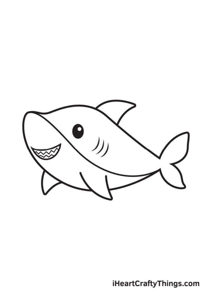 30 Easy Shark Drawing Ideas How To Draw A Shark - Solar Living Savvy