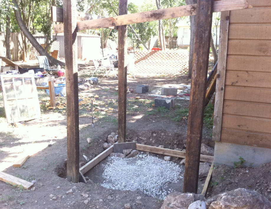 Setting the Shower Poles