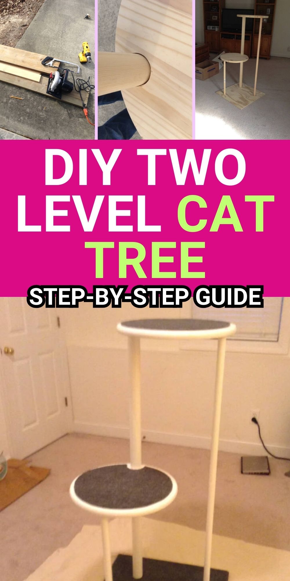 diy two level cat tree

